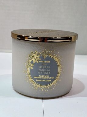 Bath & Body Works- SMOKED VANILLA WHISKEY-3 wick Candle RARE SCENT NEW 14.5 oz